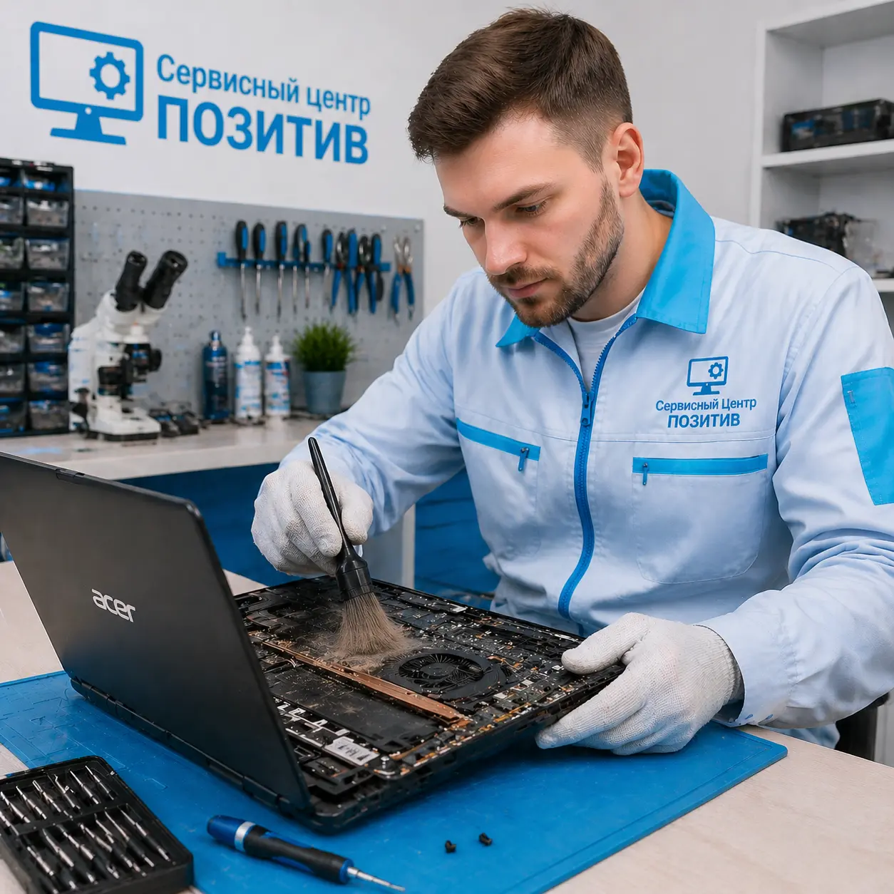 Чистка ноутбука Acer от пыли в Уфе | Замена термопасты