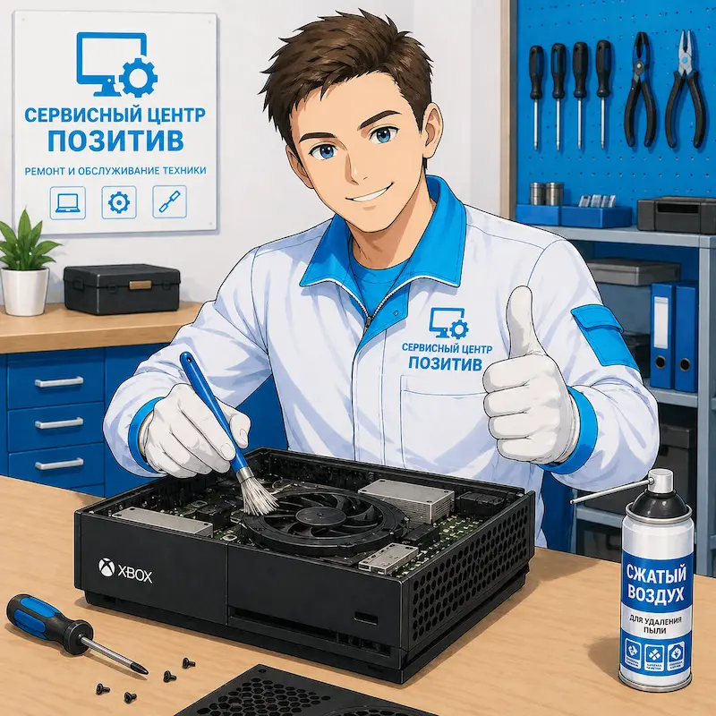 Чистка игровой приставки от пыли в Уфе | Замена термопасты