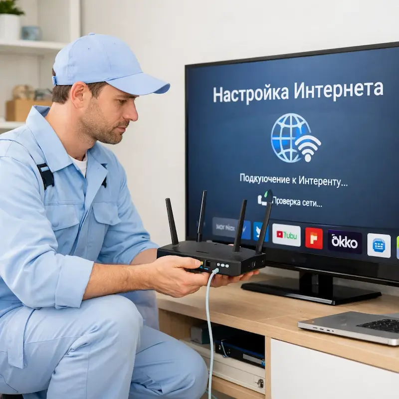 Настройка интернета на телевизоре в Уфе