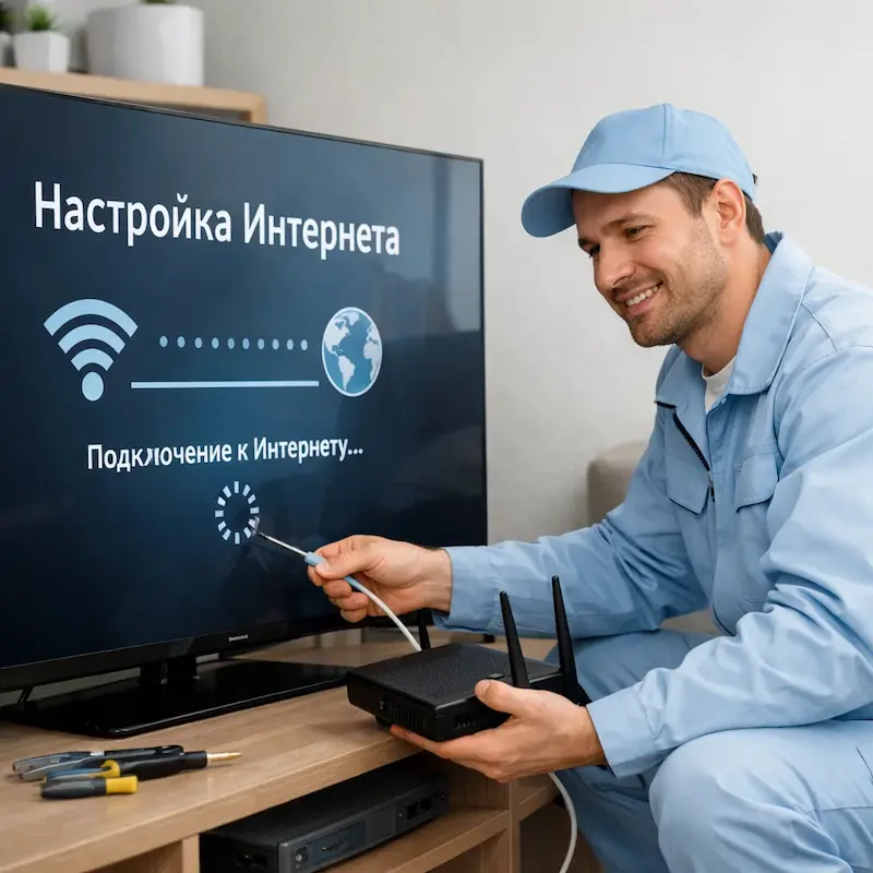 Настройка интернета на ТВ в Уфе